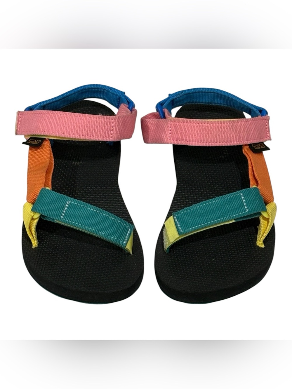 Teva Women’s Multicolor Colorblock Strappy Sandals Hook & Loop Adjustable US 7 - Picture 2 of 6